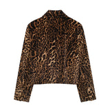 thanksgiving outfit Joskaa 2024 Autumn Winter Office Lady Print Leopard Suits Fashion Vintage Single Button Short Blazers Chic Ladies Mini Skirts