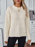 christmas outfit Joskaa Long Sleeves Loose Solid Color Split-Joint Round-Neck Pullovers Sweater Tops