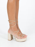 Joskaa Jae Platform Strappy Heels Cream