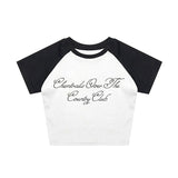 Joskaa Gothic Vintage Letters Lace Trim Tube Top Y2K Casual Sexy Chic Emo Girls Streetwear Grunge Punk Hip Hop Fashion Women's Crop Top