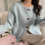 christmas outfit Joskaa Korean Style  Women Coats Daily Casual Comfortable Loose Sweaters Long Sleeve Coat Sweet Ladies  Autumn Winter Clothes