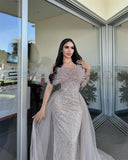 Joskaa Customized Lace Off the Shoulder robes de soirée A-Line Floor-Length Evening Dresses Foramal Evening Draped Wedding Dress-(PRE-ORDER)