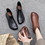 Joskaa New Fashion Women Ankle Boots Retro Casual Soft Bottom Lightweight Women Casual Boots Leather Fashion Trend Women's Boots