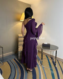 Joskaa Customized Fashion Sizes Available Chiffon Pleat Ruched Straight One-shoulder Midi Dresses Bespoke Occasion Dresses Formal (PRE-ORDER)
