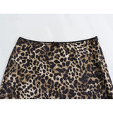 Joskaa women's skirts leopard midi skirt woman vintage high waist skirts for women print summer long skirt stylish elegant skirts