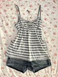 Joskaa Stripe pattern suspenders emo girl want an aesthetic sexy Y2K crop top grunge punk fashion casual harajuku chic hop women's tops