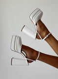 Joskaa Alto Platform Heels Matte White