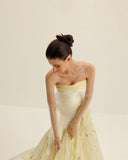 Joskaa Customized Canary Yellow فساتين سهرات Strapless Mermaid Vestidos De Fiesta Three-dimensional Feather Wedding Dress-(PRE-ORDER)