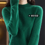 Joskaa Women's Sweater Turtleneck Long Sleeve Jumper Merino Wool Sweater Jerseys Autumn Winter Clothing Thick Knitwear Top