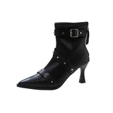 Joskaa Women Chelsea Sexy Ankle Boots 2024 Autumn New Stilettos Elegant Buckle Shoes Pointed Toe Fashion Luxury Party Dress Femme Botas