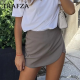 thanksgiving outfit Joskaa 2024 Autumn Winter Women Casual Mini Asymmetrical Skirts Shorts Fashion Sexy High Waist Solid Back Pockets Female Shorts