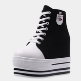 Joskaa 2024 New Black Canvas Platform Sneakers