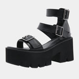 Joskaa 2024 New Black Chunky Heeled Sandals