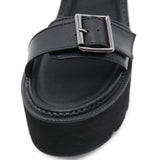 Joskaa 2024 New Black Chunky Heeled Sandals