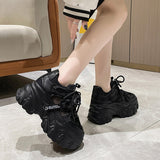 Joskaa 2024 New Black Chunky Platform Sneakers