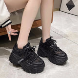 Joskaa 2024 New Black Chunky Platform Sneakers