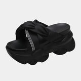 Joskaa 2024 New Black Chunky Sandals Leather