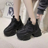 Joskaa 2024 New Black Platform Sneakers For Women