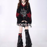 Joskaa Autumn Y2k Gothic Sweater Women Harajuku Vintage Punk Long Sleeve Knitted Pullover Grunge Fashion Streetwear Oversize Sweaters