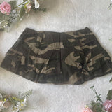 Joskaa Camouflage Skirt Bow Decoration Harajuku Emo Girl Casual Y2K Bottoms Sexy Urban Beauty Retro Aesthetic Grunge Punk Women's Skirt