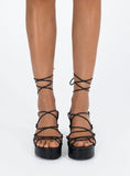 Joskaa Jae Platform Strappy Heels Black