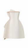 Joskaa Simple Sheath Strapless Ivory Satin Homecoming Dress (PRE-ORDER)