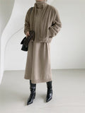 Joskaa Long Sweater Dress High Collar Knee Length Wool Knitting