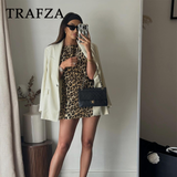 thanksgiving outfit Joskaa 2024 Spring Summer Women LEOPARD Sexy Dresses Fashion Nightclub O Neck Slim Sleeveless Print Elegant Ladies Mini Dresses