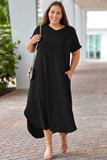 Joskaa Plus Size V-Neck Short Sleeve Maxi Dress