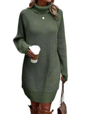 thanksgiving outfit Joskaa Women s Fall Mini Dress Long Sleeve Turtleneck Solid Color Knitted Dress Casual Sweater Dress