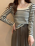 Joskaa Stripe Print Long Sleeves Knits