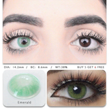 Joskaa Hidrocor Emerald Green Prescription Colored Contact Lenses