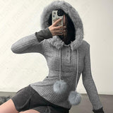 Joskaa Korean Y2K Kawaii Casual Sweater Winter Warm Women's Attitude Interesting Cute Clothing Maiden Personality Fashion Punk Knitwear