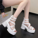 Joskaa 2024 New Chunky Heel Gladiator Sandals