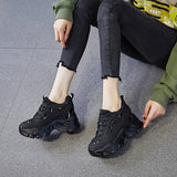 Joskaa 2024 New Comfortable Black Platform Sneakers