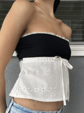 Joskaa Contrast Lace Bandeau Crop Top