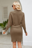 Joskaa Ribbed Mock Neck Long Sleeve Dress