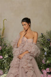 Joskaa Sexy Tube Top فساتين سهره فاخره Elegantly Tulle A-line Prom Dresses Princess Crimping Customized Vestidos De Noche 2025-(PRE-ORDER)