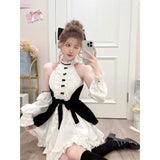 Joskaa 2025 New Lolita Kawaii Princess Lace Dress Woman Chic Japanese Style Sweet Y2k Mini Dress Design Elegant Short Party Dress