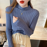 Joskaa 2025 New Fashion Turtleneck Sweater Women Spring Autumn Solid Knitted Pullover Slim Soft Jumper Sweater Female Bottoming Tops