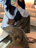 thanksgiving outfit Joskaa Vintage Leopard Jeans Women Casual Loose High Waist Straight Pants Female 2024 Sping Chic Hip Hop Y2k Fashion Streetwear Lady