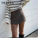 thanksgiving outfit Joskaa 2024 Autumn Winter Women Casual Mini Asymmetrical Skirts Shorts Fashion Sexy High Waist Solid Back Pockets Female Shorts