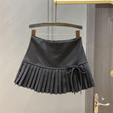 Joskaa Bow Pleated skirt Y2K Women Mini Skirts Aesthetic Cute Female Fashion Bottoms Vintage emo Preppy American Retro Lower garment