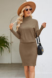 Joskaa Ribbed Mock Neck Long Sleeve Dress