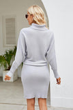 Joskaa Ribbed Mock Neck Long Sleeve Dress