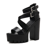 Joskaa 2024 New High Heels Chunky Sandals