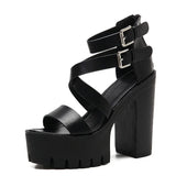 Joskaa 2024 New High Heels Chunky Sandals