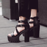 Joskaa 2024 New High Heels Chunky Sandals