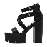 Joskaa 2024 New High Heels Chunky Sandals