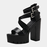 Joskaa 2024 New High Heels Chunky Sandals